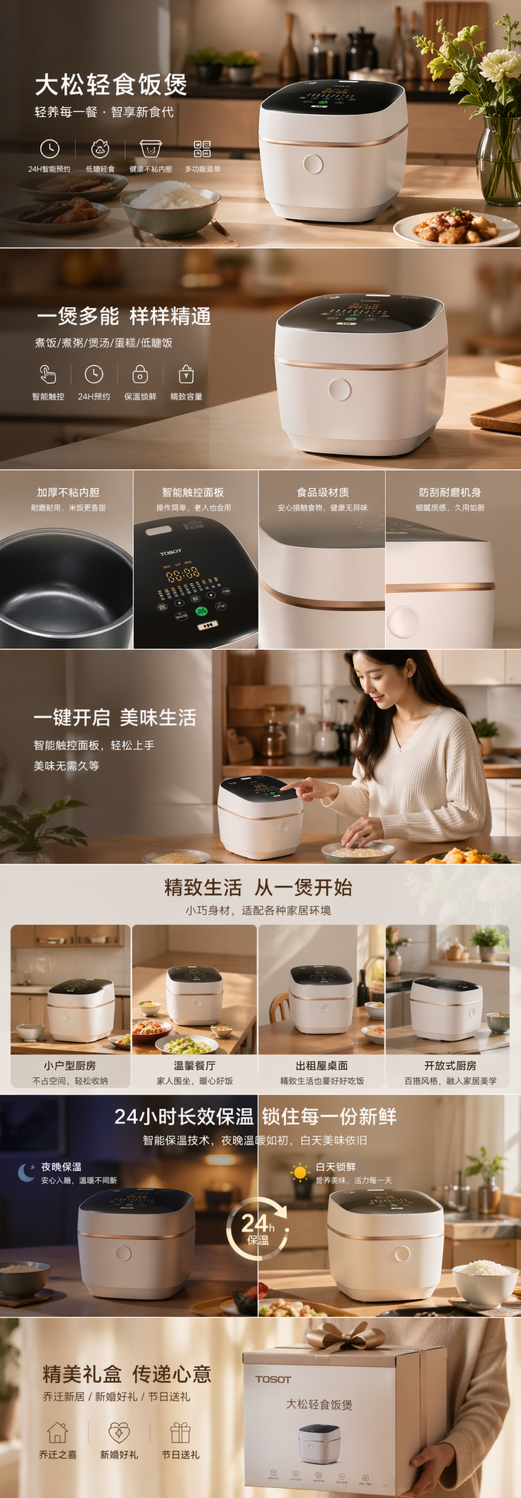 大松轻食饭煲电商详情页视觉